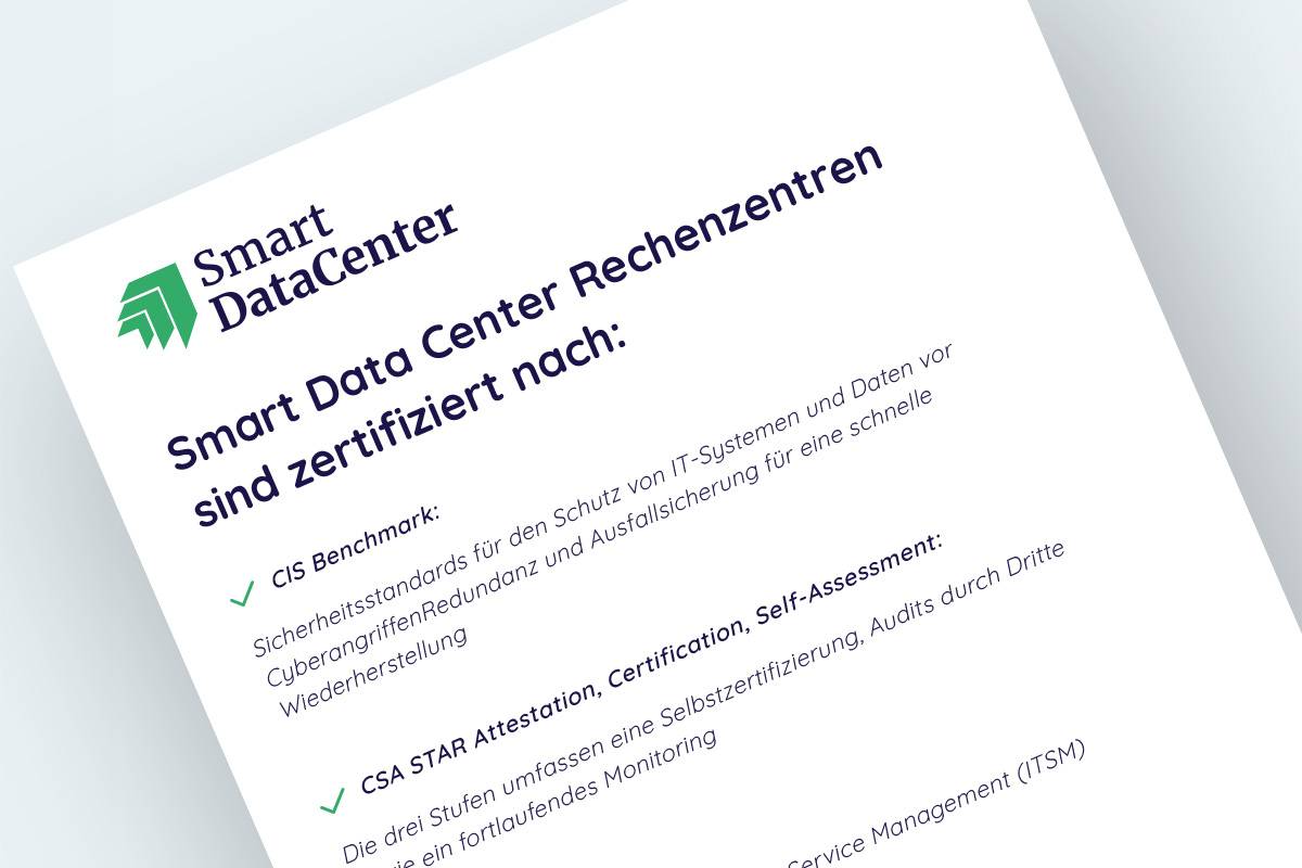 Extract from the Smart Data certificates, PDF for download, German version